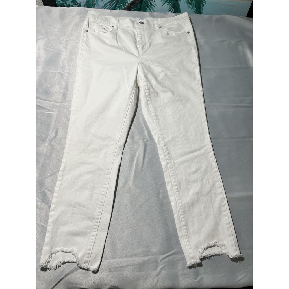 Women's Light Cream, Color Jeans, Five Pocket Brand Loft Size 14